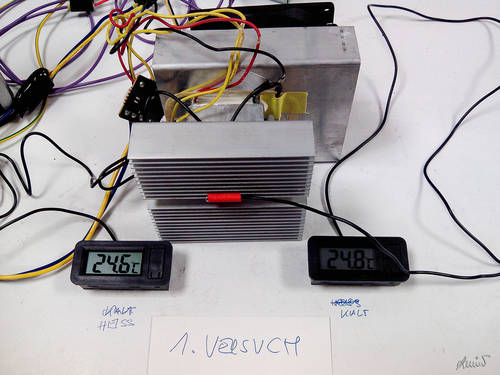 Versuchsaufbau mit den Komponenten einer Camping-K�hlbox